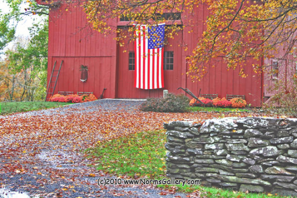 Red Barn with Flag (c)2017 www.NormsGallery.com